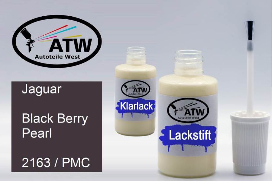 Jaguar, Black Berry Pearl, 2163 / PMC: 20ml Lackstift + 20ml Klarlack - Set, von ATW Autoteile West.